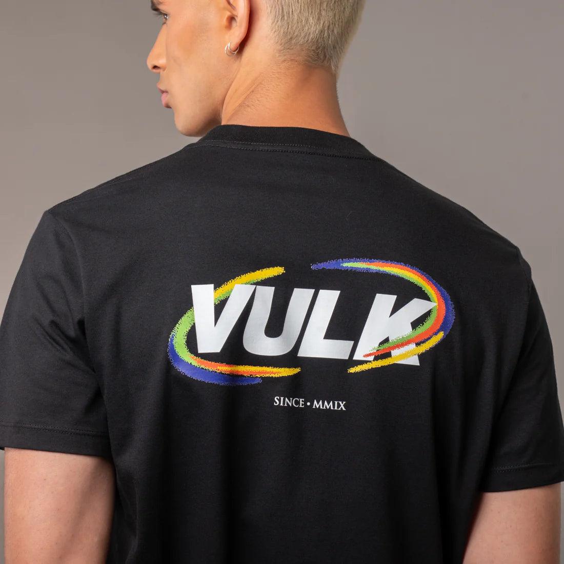 Vulk H Twister T-Shirt for Men - Black Cotton Short Sleeve Tee - Gym, Workout & Casual Wear