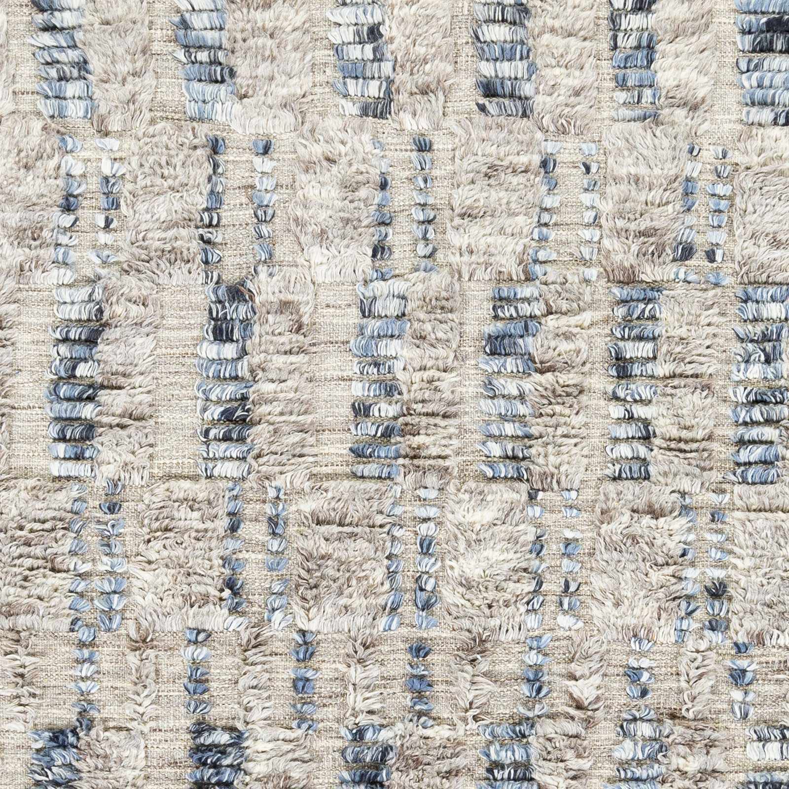 Hauteloom Ingham Wool Area Rug 2' x 3' - Bohemian & Transitional High Pile Rug for Living Room & Bedroom - Soft Blue, Charcoal & Cream - Perfect for Cozy Home Decor & Modern Interior Design