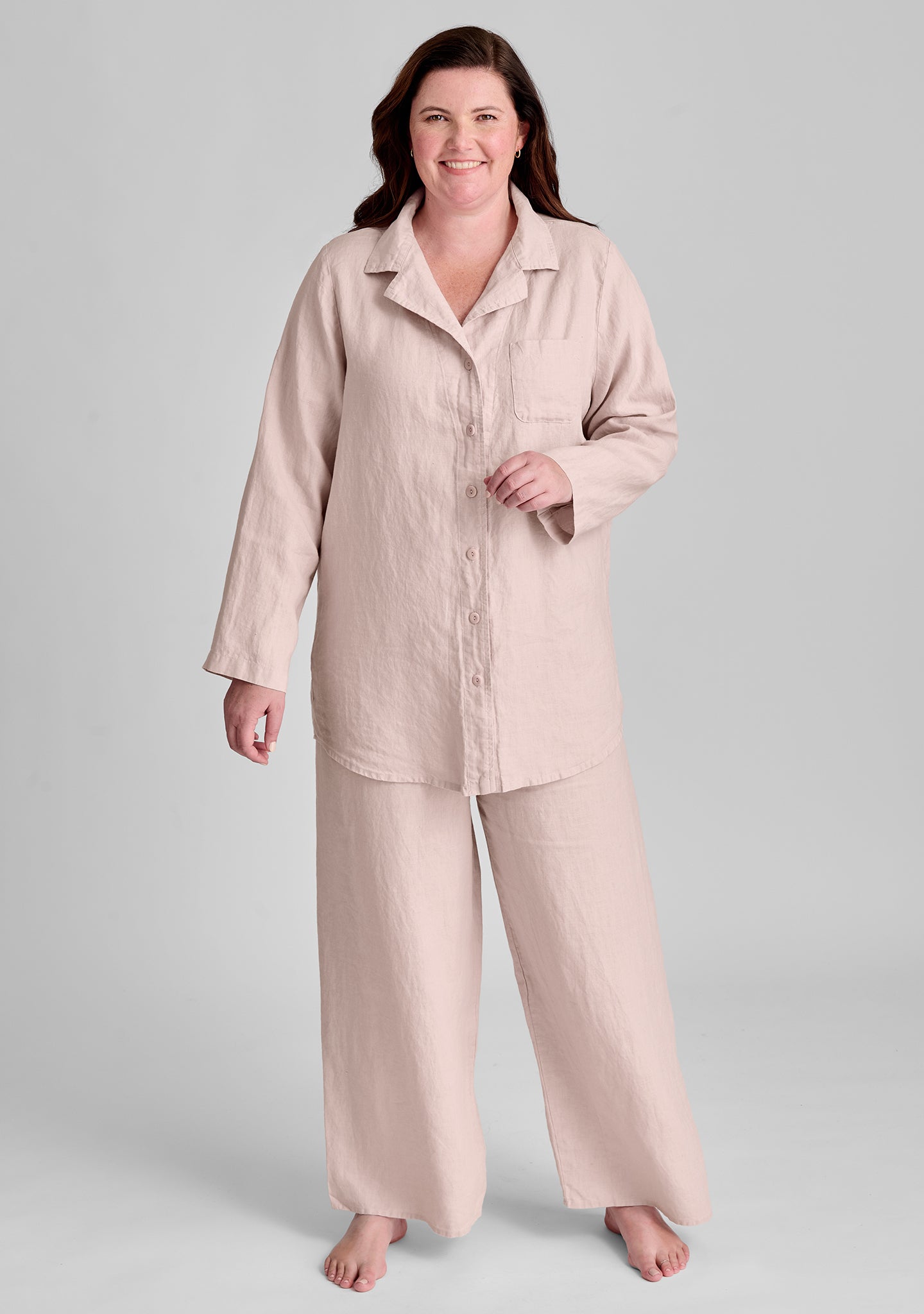 Linen Pajama Set for Women - Soft & Breathable Sleepwear - Perfect for Nighttime Comfort, Lounging & Relaxation at Home