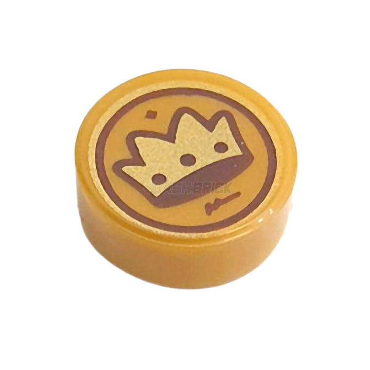 LEGO Minifigure Accessory - Gold Crown Coin Tile for Castle Sets [98138pb260] | Perfect for Medieval Scenes, Role Play & LEGO Collectors
