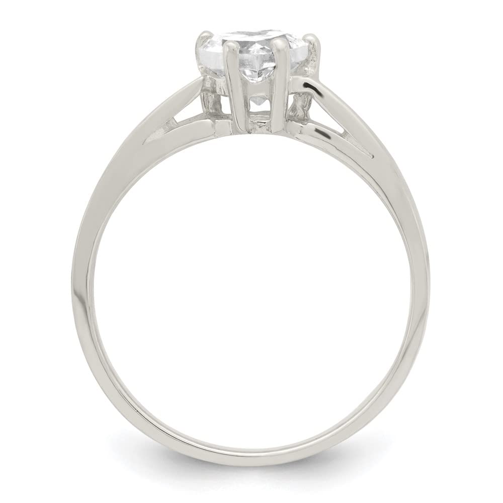 925 Sterling Silver Solitaire Heart Cubic Zirconia Ring for Women - Elegant Fine Jewelry Gift for Her - Perfect for Valentine's Day, Anniversary, Birthday & Special Occasions