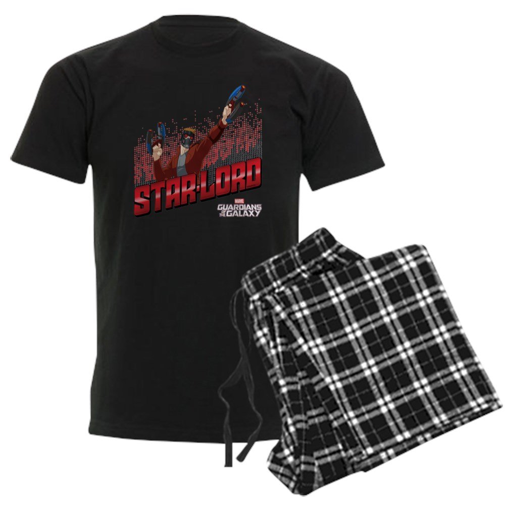Guardians of the Galaxy Star Lord Guns Men's Dark Pajama Set - Soft Sleepwear for Marvel Fans | Perfect for Movie Nights & Cosplay