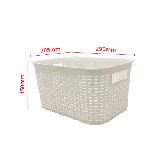 Abbaware 5-Pack Heavy Duty Storage Baskets with Handles - White Kitchen Organizer for Pantry, Bathroom & Closet - Foldable Storage Bins for Home Organization, Laundry, Toys & Office Supplies