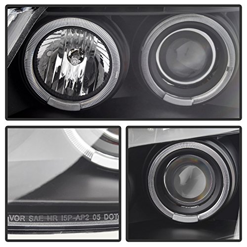 Xtune LED Halo Headlights for 2005-2010 Chevy Cobalt - Black/Clear Lens - High Visibility & Style Upgrade for Night Driving & Car Customization