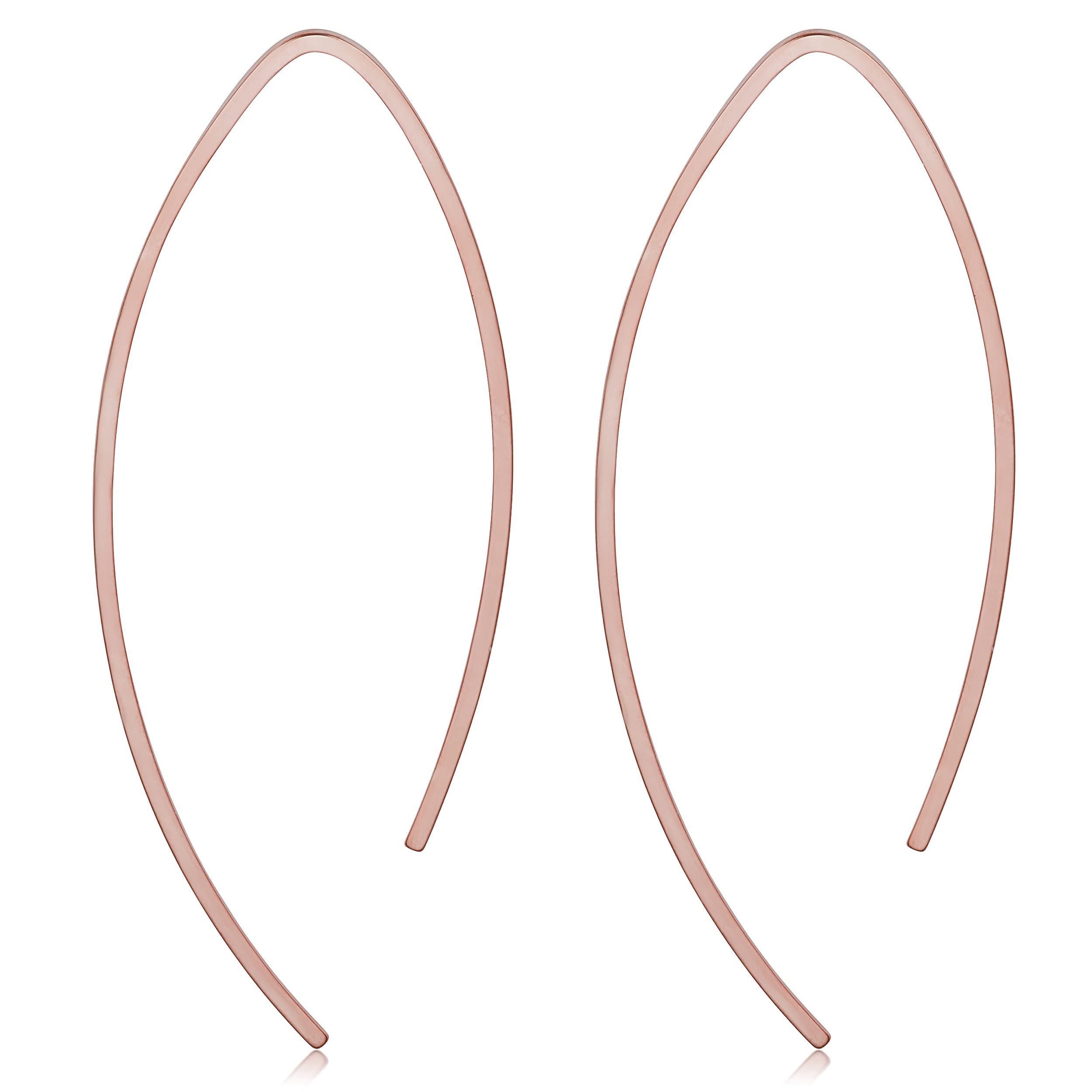 14K Yellow, White or Rose Gold Wishbone Threader Earrings - Dainty Minimalist Jewelry for Women - Perfect for Everyday Wear, Gifts & Special Occasions