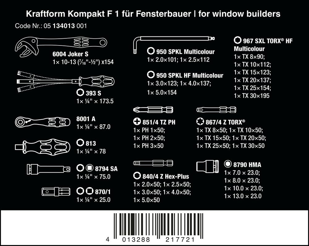 **Kraftform F1 Professional Screwdriver Set for Window Installation - Durable Ergonomic Hand Tools for Carpenters & DIY Home Improvement Projects**