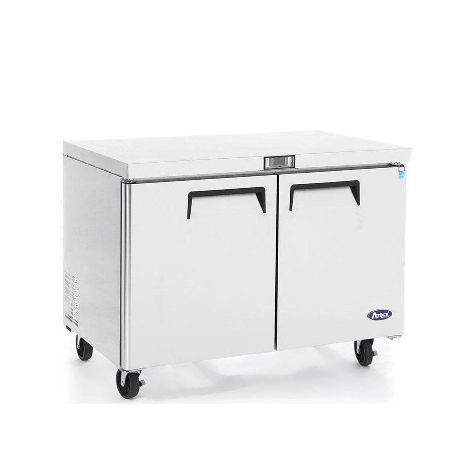 Atosa MGF8403 60-Inch 2-Door Undercounter Commercial Refrigerator - 17.2 Cu. Ft. Capacity - Perfect for Restaurants, Cafes, and Bars - Energy Efficient & Space-Saving Design