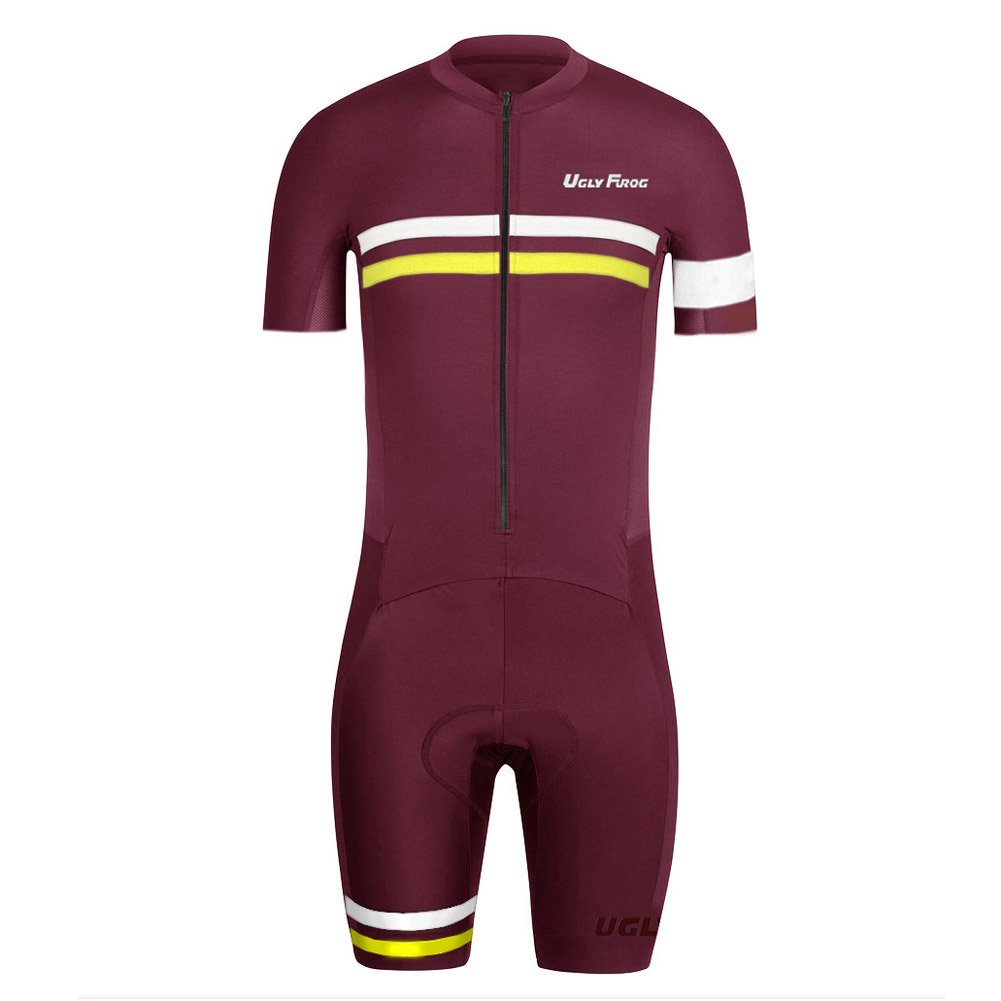 UGLY FROG Triathlon Suit - Men's Short Sleeve Jersey & Bike Shorts Triathlon Outfit - Breathable Quick-Dry Cycling Skinsuit for Triathletes - Perfect for Sprint, Olympic & Ironman Races