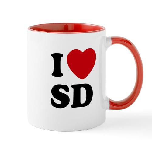 White/Red Inside - I Love San Diego Coffee Beverage Mug