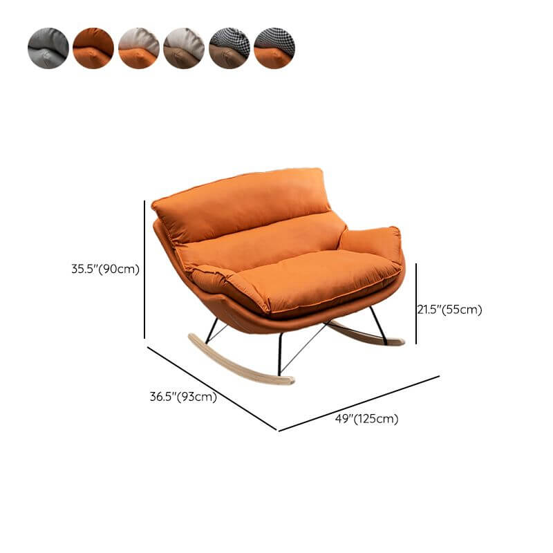 Comfortable Indoor Light Wood Rubberwood Spindle Rocking Chair - Scratch Resistant with Removable Cushions - Perfect for Nursery, Living Room & Relaxation