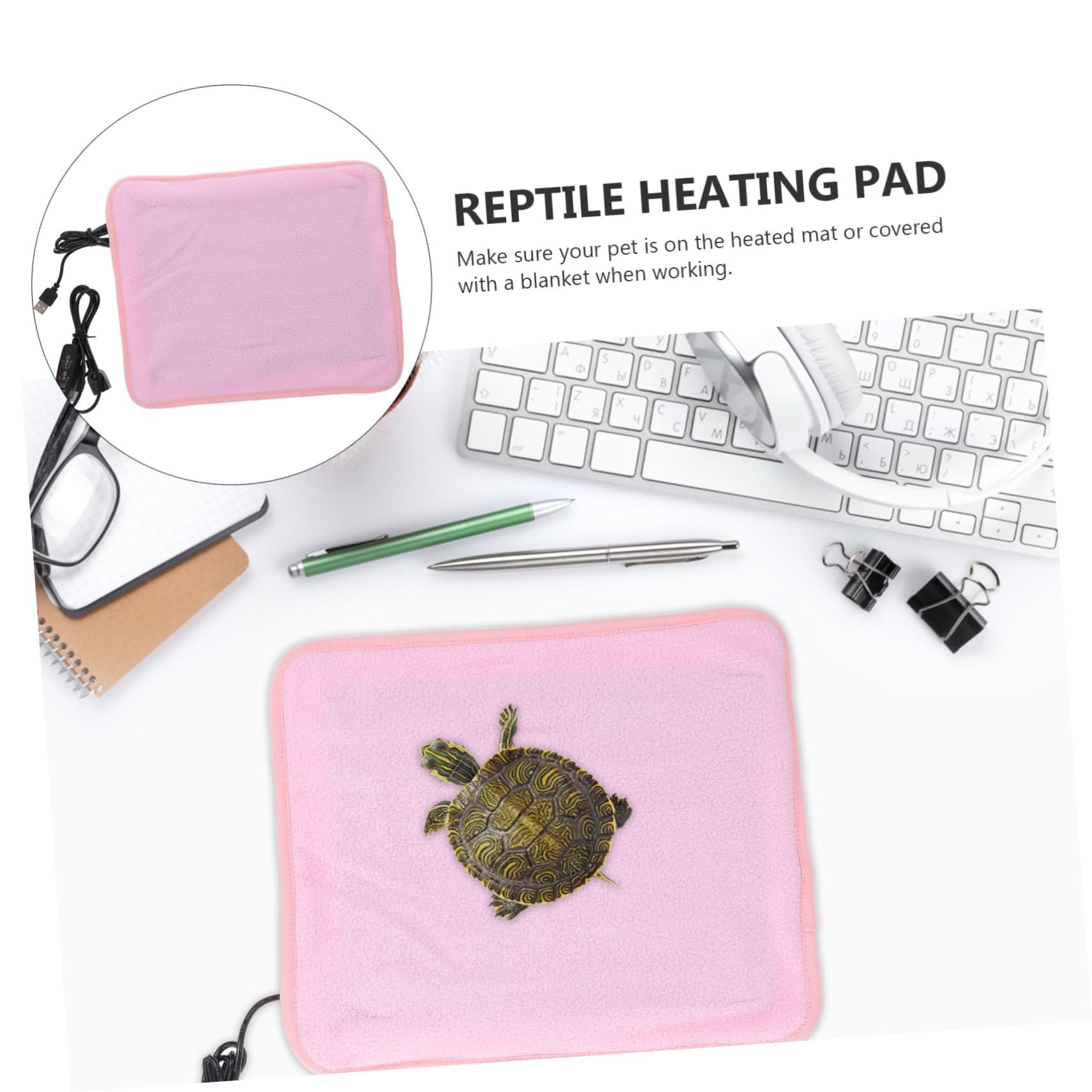 Reptile Heating Pad - Safe Pet Warming Mat for Senior & Newborn Pets - Terrarium Use