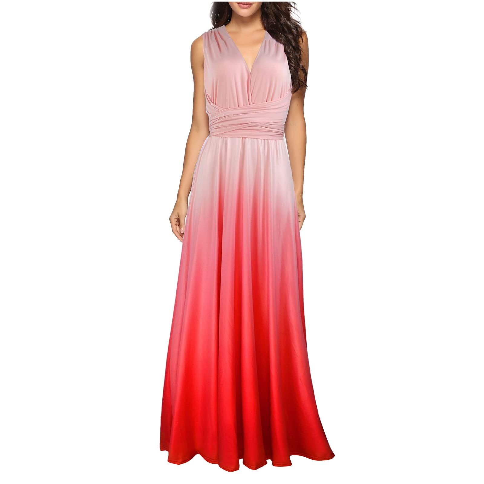 Elegant Backless Gradient Color Formal Evening Dress for Women - Perfect for Weddings, Parties & Special Occasions