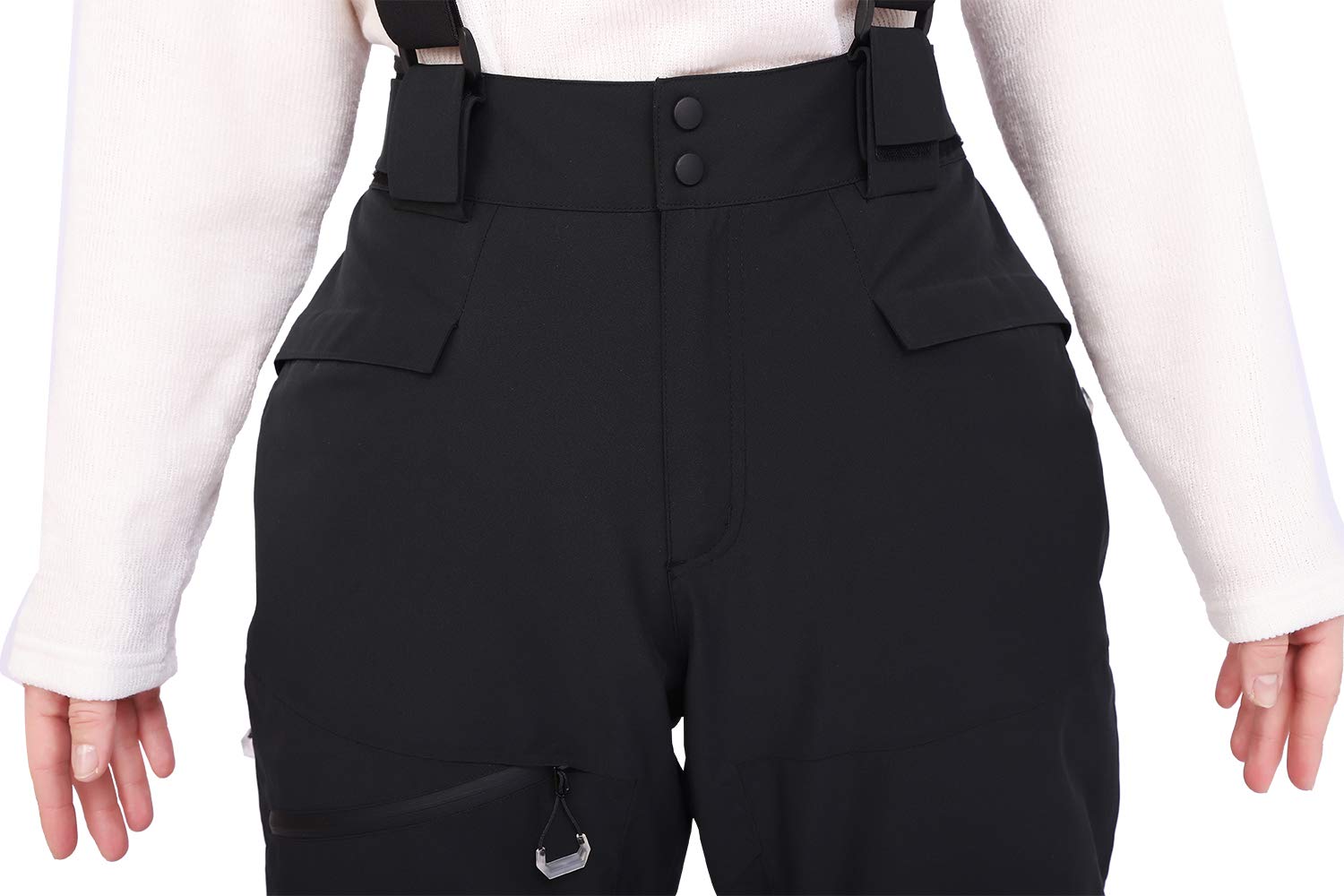 Fit Space Women's Insulated Snow Ski Bib Pants - Windproof Waterproof Breathable Snowboard Pants with Suspenders for Skiing, Snowboarding & Winter Outdoor Activities