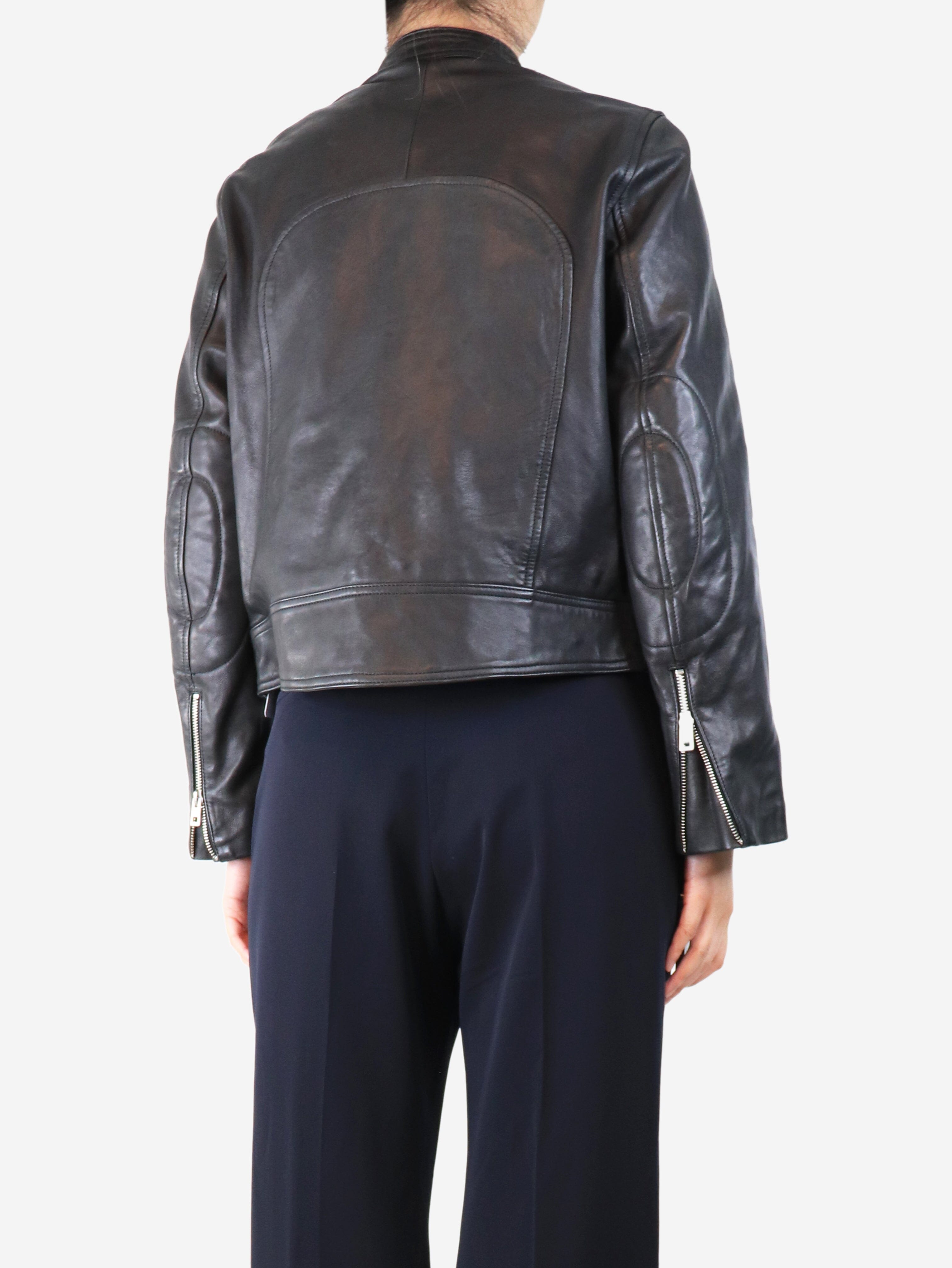 Black Leather Biker Jacket for Men - Size M | Motorcycle Riding, Casual Outfits & Streetwear Fashion