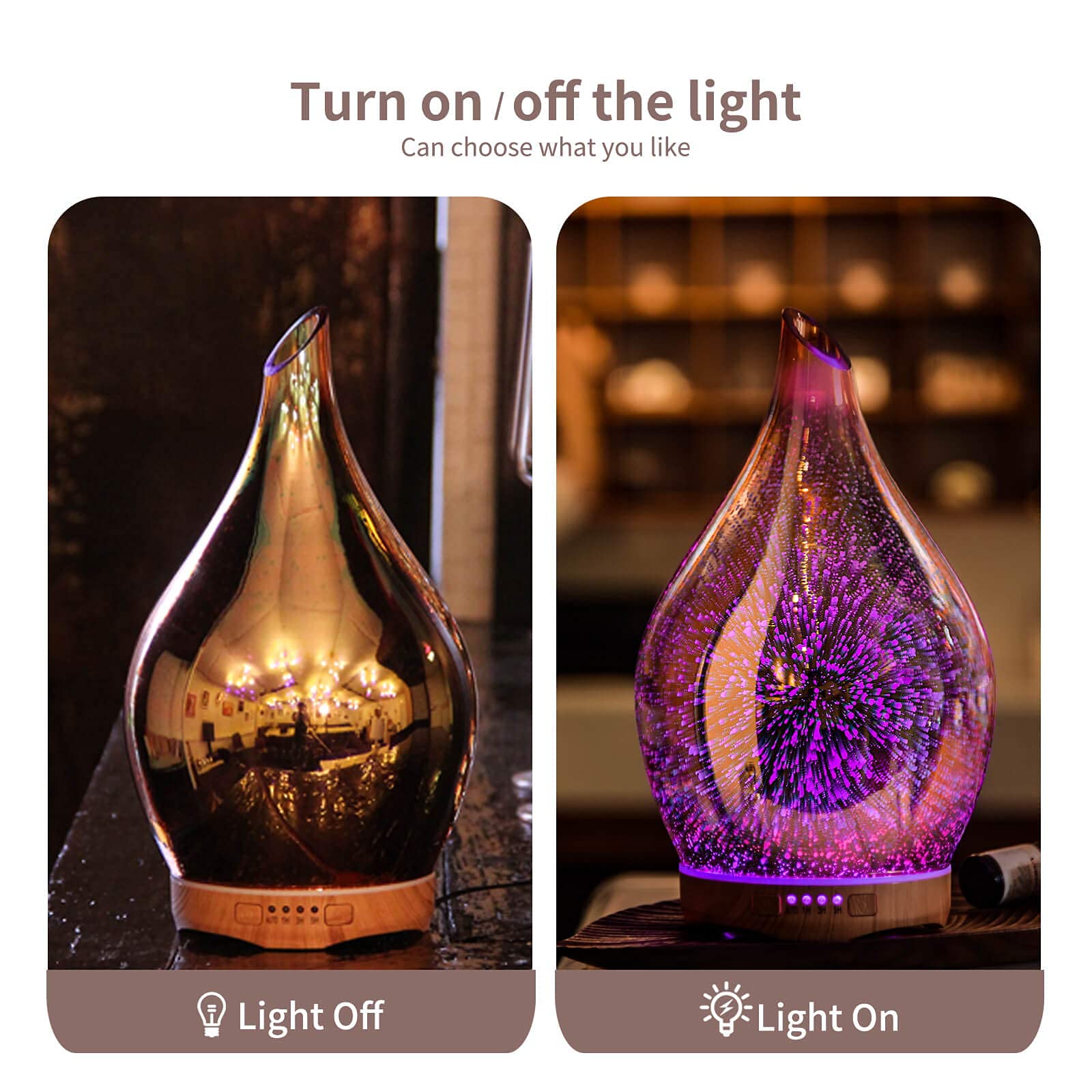 Proseme 280ml Rose Gold & Aroma Ultrasonic Humidifier with Essential Oil Diffuser - Remote Control Included - Perfect for Bedroom, Yoga Studio & Office Relaxation