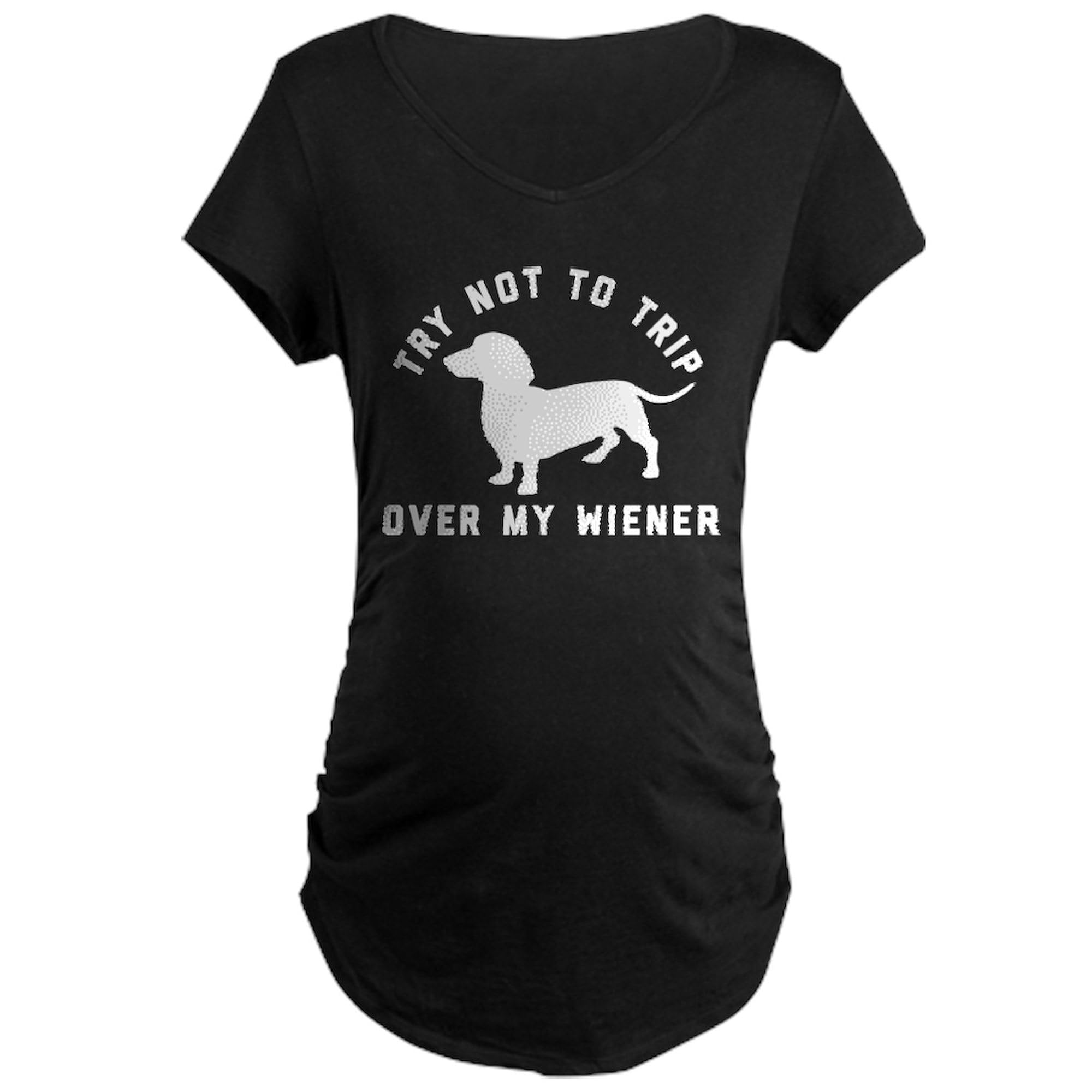 Try Not to Trip Funny Maternity T-Shirt - Women's Ruched Side Pregnancy Tee for Expecting Moms | Perfect for Baby Showers, Maternity Photos & Casual Wear