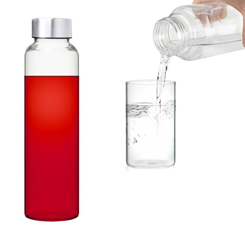 TRU'S 750ml Borosilicate Glass Bottle - Durable, Chemical Resistant, Transparent Water Bottle for Hot & Cold Drinks - Airtight Leakproof Seal - Ideal for Home, Office, Travel, Gym, Yoga & Sports - Eco-Friendly Reusable Drinkware