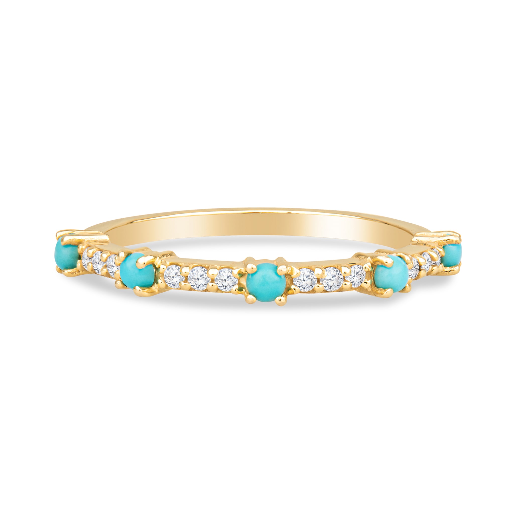 14K Gold Turquoise Ring with White Diamonds | Elegant Marilyn Style Jewelry for Women | Perfect for Weddings, Parties & Special Occasions