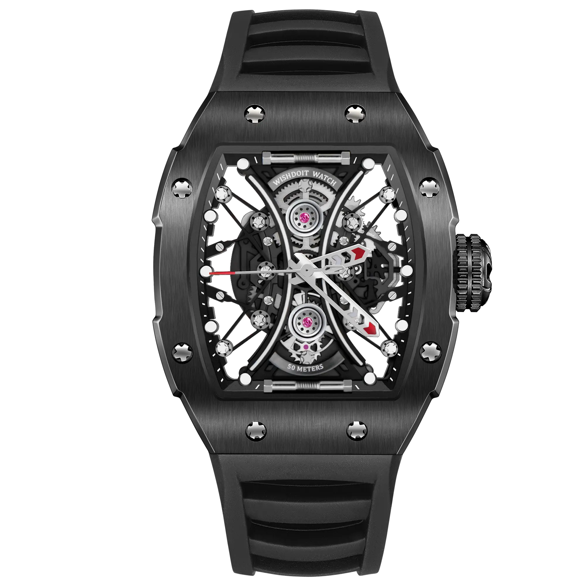 Elegant Hourglass Skeleton Quartz Watch for Men & Women - Stylish Open-Heart Design with Clear Case Back - Perfect for Business, Formal Events & Gift Giving