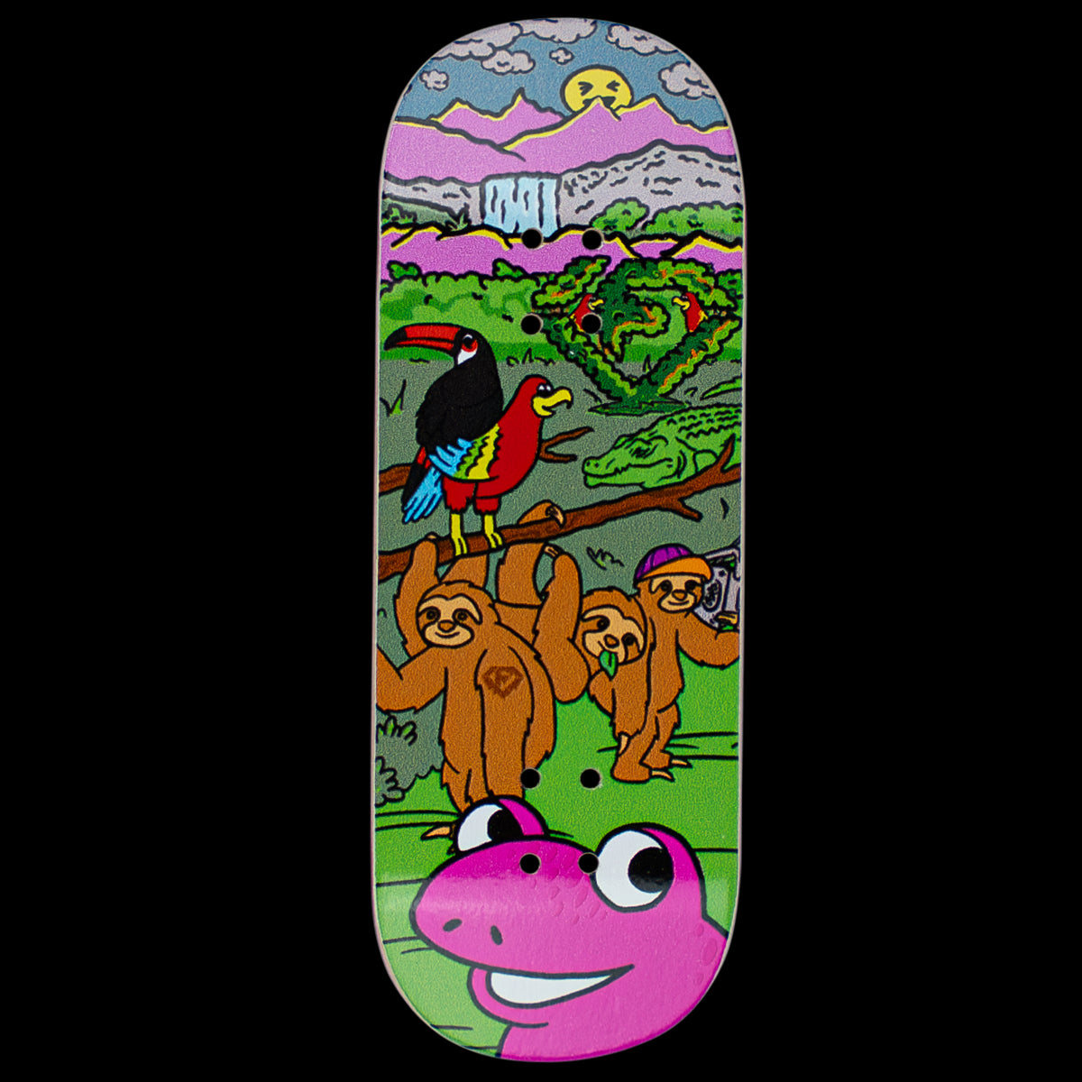 Faymus x DK Professional Fingerboard Deck - Barnyard Tropics Design | High-Performance Skateboard Mini Deck for Tricks & Collectibles | Perfect for Skate Enthusiasts & Home Decor