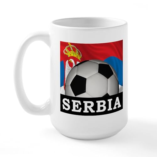 White - Football Serbia Large Mug