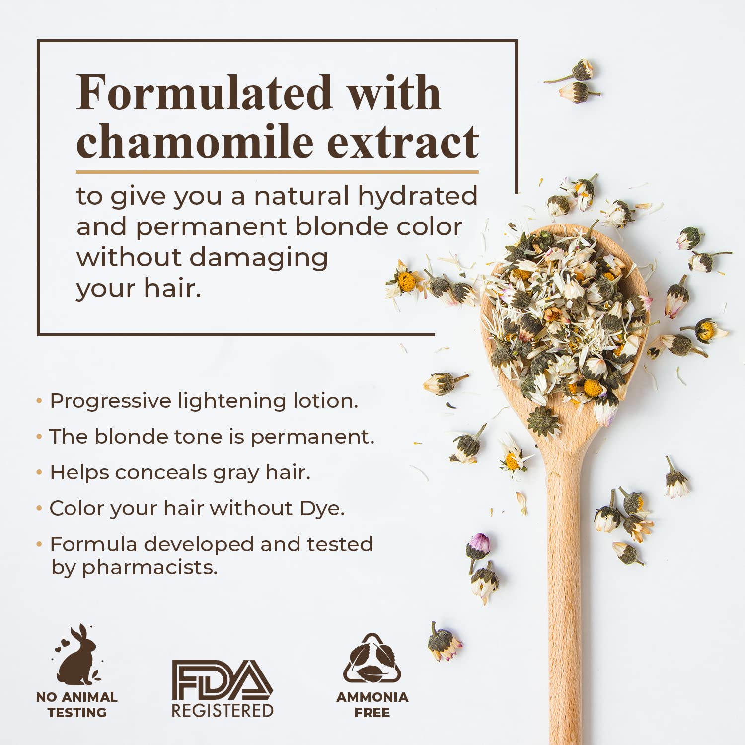 Natural Chamomile Hair Lightening Spray with Chamomile Extract - Ammonia & Paraben Free Blonde Enhancer - Achieve Up to 4 Lighter Tones - 3.4oz (4 Pack) - Perfect for Sun-Kissed Summer Looks & Gradual Hair Lightening at Home