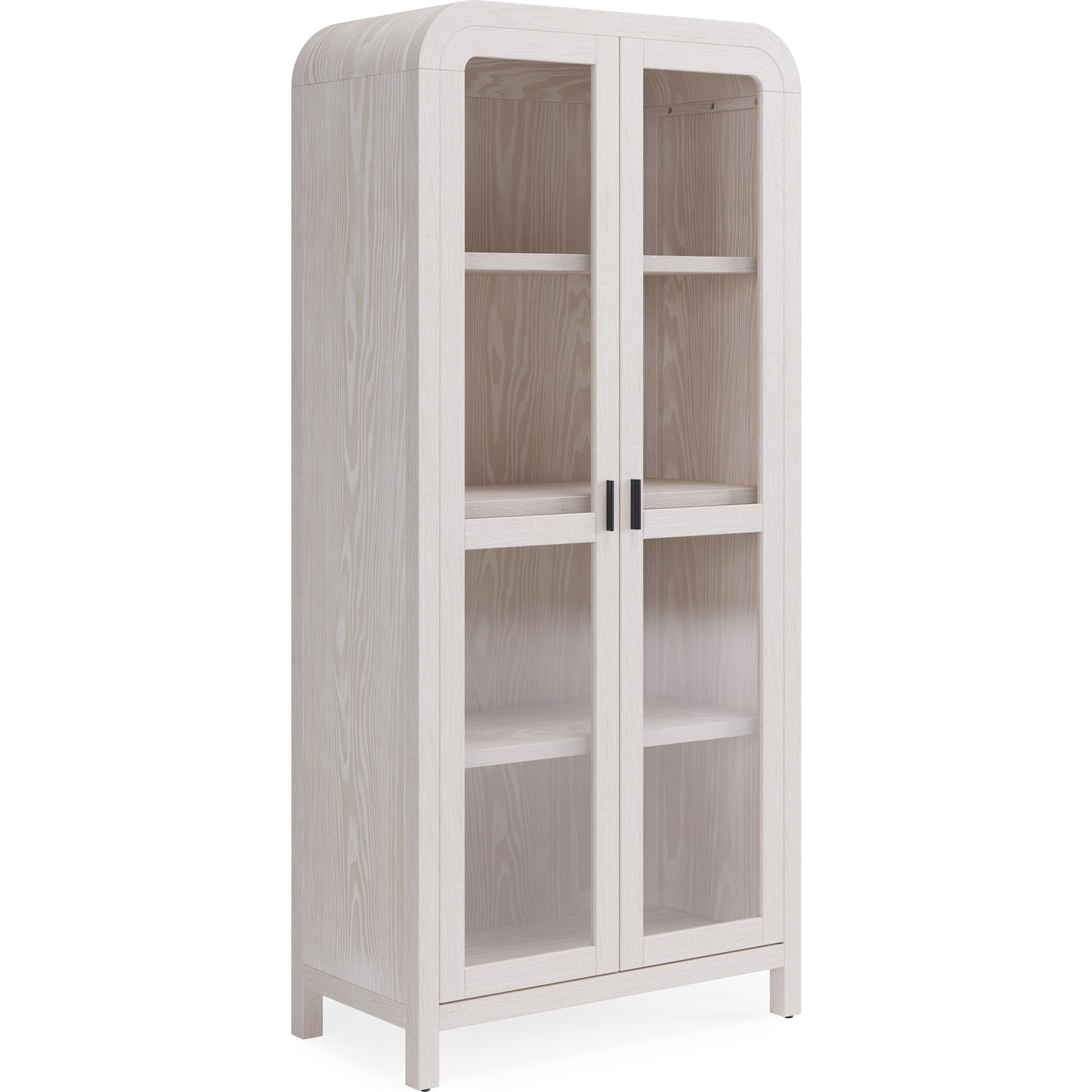 Drake Glass Door Wooden Bookcase - Modern Solid Wood Bookshelf with Tempered Glass Doors for Living Room, Office & Library Storage (Sugar Oak Finish) | Perfect for Home Decor, Book Organization & Display Shelves