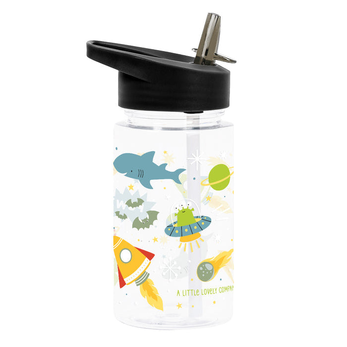 A Little Lovely Company Galaxy Themed Insulated Water Bottle - 20oz Stainless Steel Vacuum Flask for Kids & Adults - Perfect for School, Gym, Hiking and Outdoor Activities
