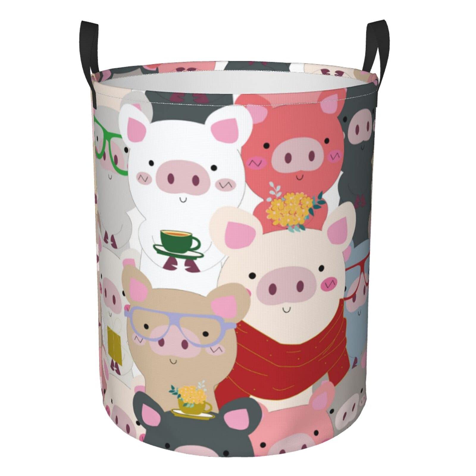 **Foruidea Cute Pig Laundry Basket - Collapsible Clothes Hamper with Oxford Fabric, Foldable Storage Bin for Home, Nursery, Office & Dorm - Perfect Gift Basket for Baby Showers & Housewarming**
