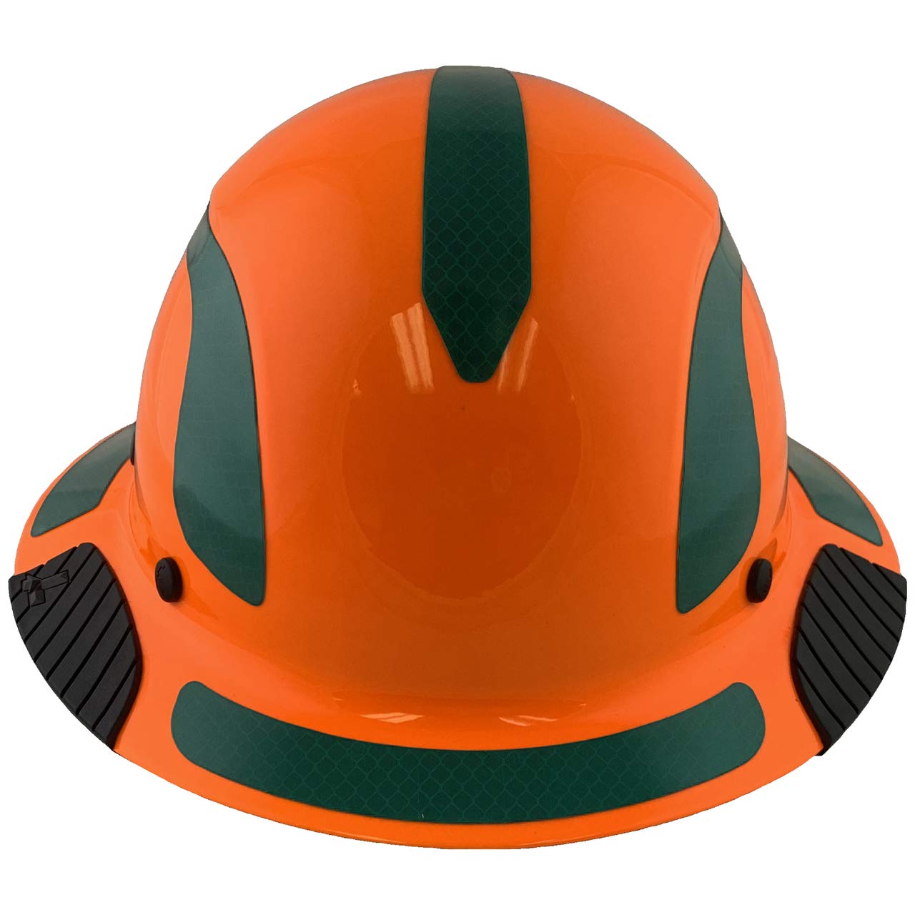 Fiberglass Composite Full Brim Safety Helmet - ANSI Certified Hi-Viz Orange Hard Hat with Green Reflective Decals & Free Tote Bag - Ideal for Construction, Industrial Work & Outdoor Safety Gear