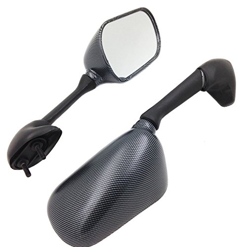 Carbon Fiber Mirrors Compatible with 1998-2002 Yamaha YZF R6 & R1 Motorcycles - Sleek SMT-OEM Style Replacement for Enhanced Visibility and Sporty Look - Perfect for Racing, Street Riding, and Custom Bike Builds