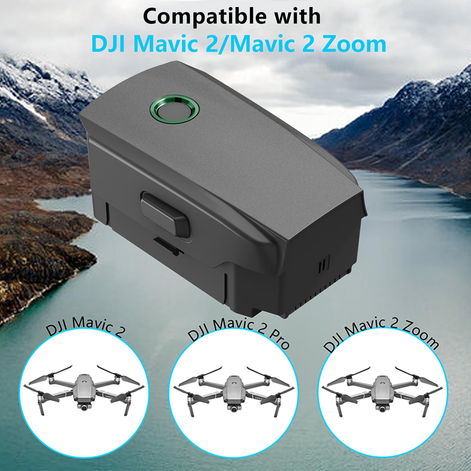 MVMOD Mavic 2 Pro Battery - 3850mAh High-Capacity Intelligent Flight Battery for DJI Mavic 2 Pro & Zoom Drone, 15.4V Long-Lasting 30Mins Max Flight Time (Not Compatible with Mavic Pro) - Perfect for Aerial Photography, Travel Vlogging, and Outdoor Adventures
