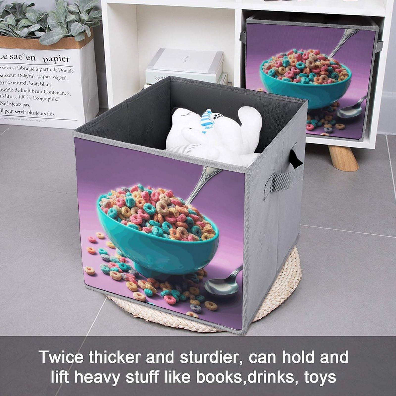 Collapsible Waterproof Storage Cube Bins with Handles - 6 Pack Organizer for Home, Closet, Office & Bedroom - Perfect for Cereal, Toys, Bowls & More | Space-Saving Foldable Design
