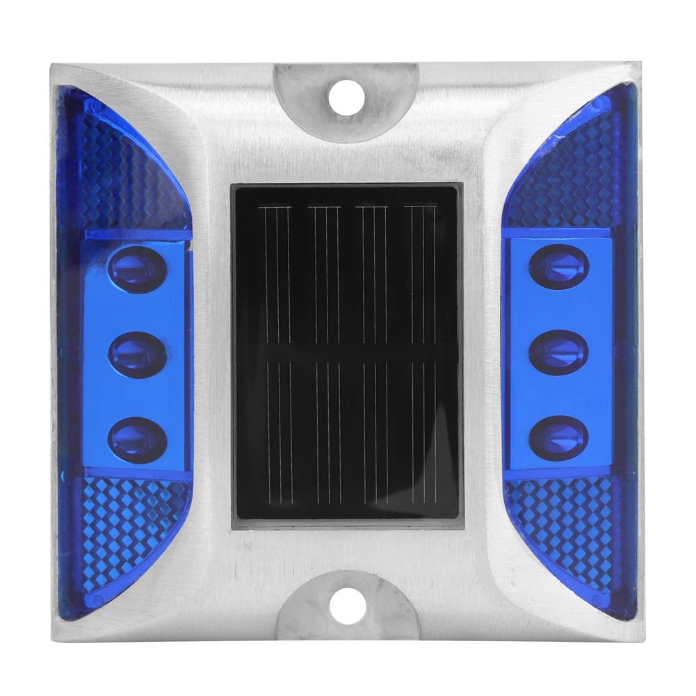 Durable LED Solar Powered Ground Marker Lights - Waterproof Outdoor Driveway, Road & Highway Spike Lamps (Blue) | Perfect for Pathway Lighting, Garden Borders & Parking Lot Markers