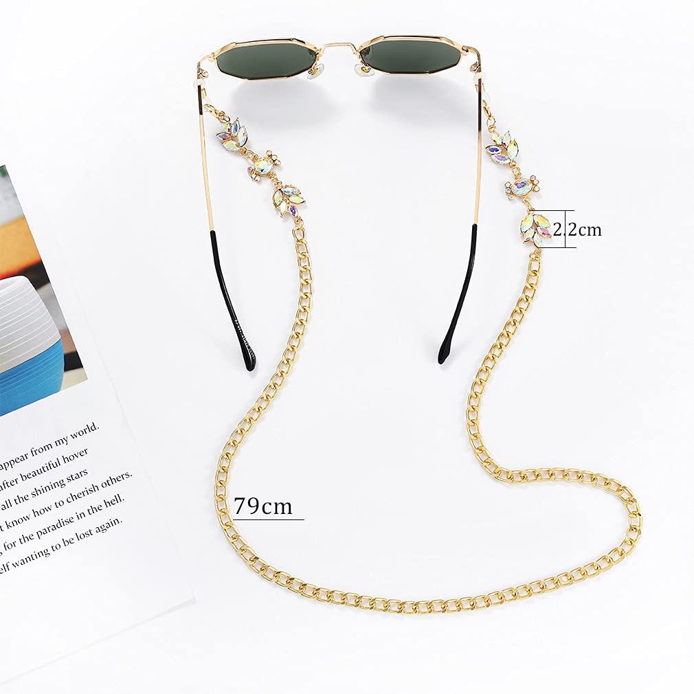 Bohend Fashion Sunglasses Chain with Rhinestones - Elegant Crystal Face Mask Chain for Women - Stylish Glasses Holder Accessory for Sunglasses & Masks - Perfect for Parties, Weddings, and Everyday Use