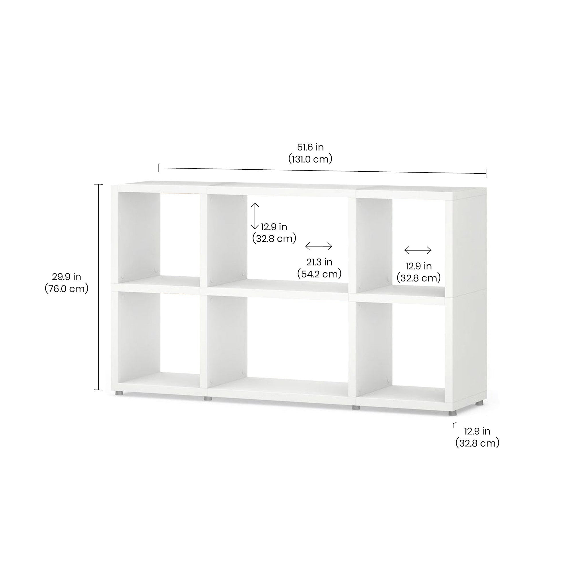 BOON Cube Storage Shelf Combo 2/1x2 - Modern Kids Toy Organizer with 6 Storage Bins - Perfect for Nursery, Playroom & Classroom Organization