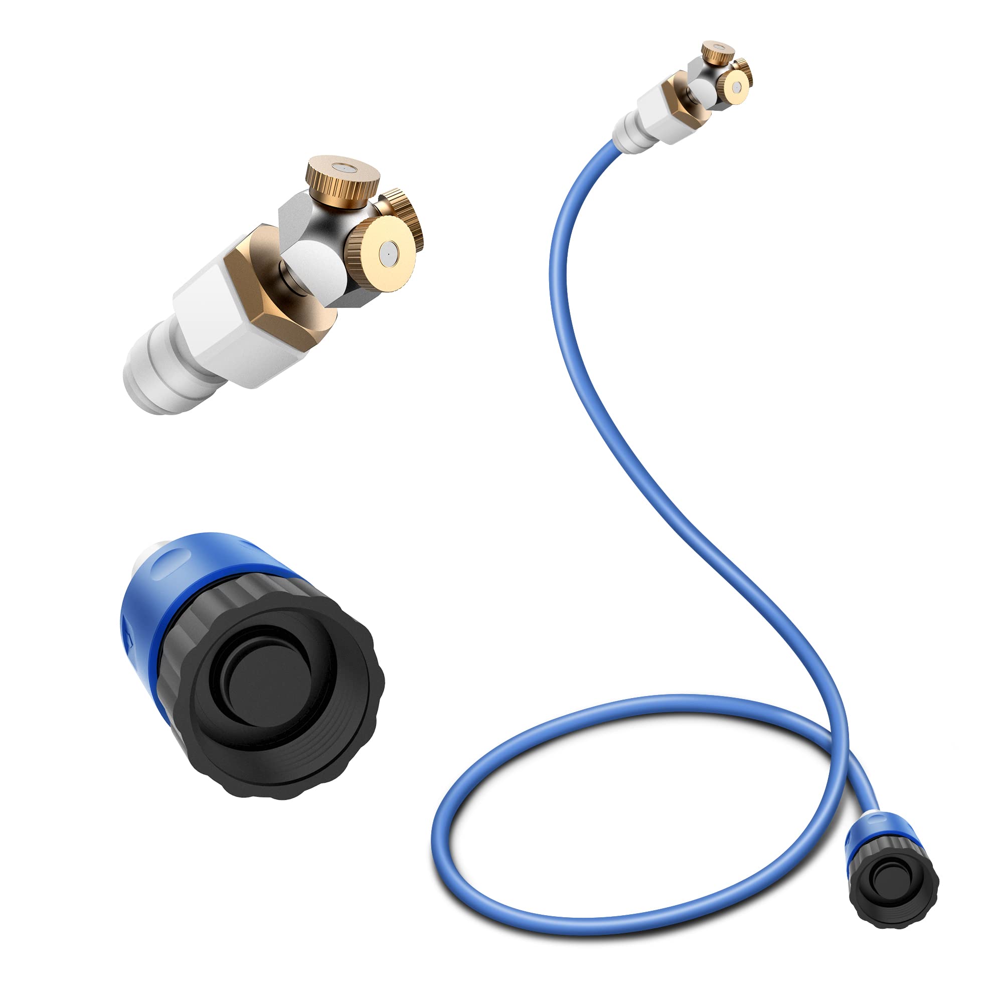 3-Way Fine-Mist Leak-Proof Outdoor Misting System - 6.6FT Cooling Hose for Patio, Greenhouse, Chicken Coop & Pool | Perfect for Summer Backyard, Garden & Pet Areas