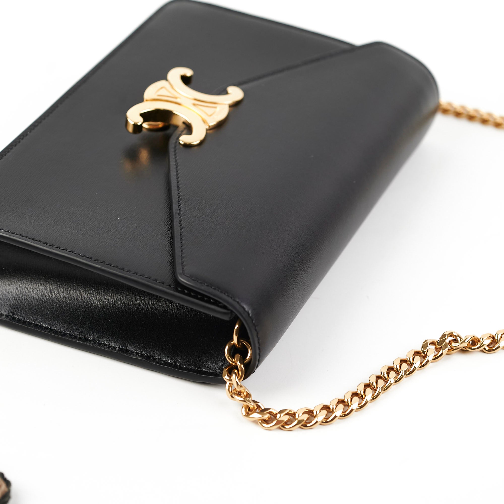 Celine Triomphe Black Wallet On Chain WOC - Stylish Crossbody Bag for Women | Perfect for Evening Parties, Date Nights & Daily Essentials