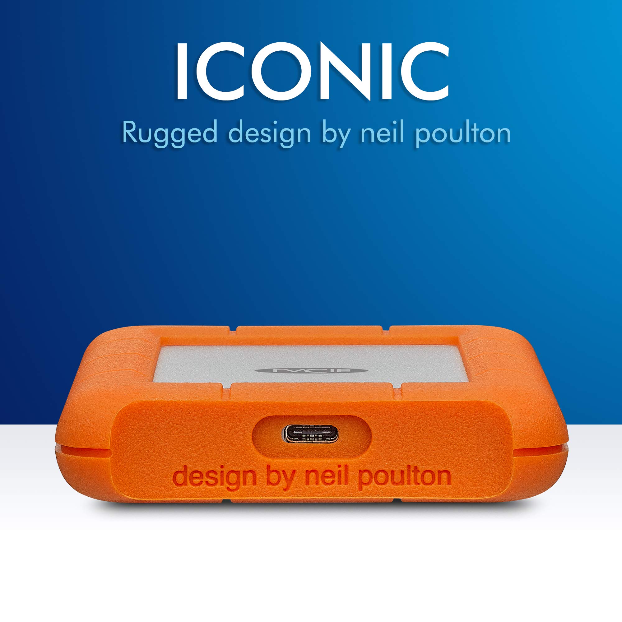 LaCie Rugged USB-C 5TB Portable External Hard Drive - Shockproof, Dustproof & Water-Resistant HDD for Mac, PC, Laptop & Workstation | USB 3.0 & USB-C Compatible | Ideal for Travel, Outdoor Adventures & Data Backup (Renewed) STFR5000800
