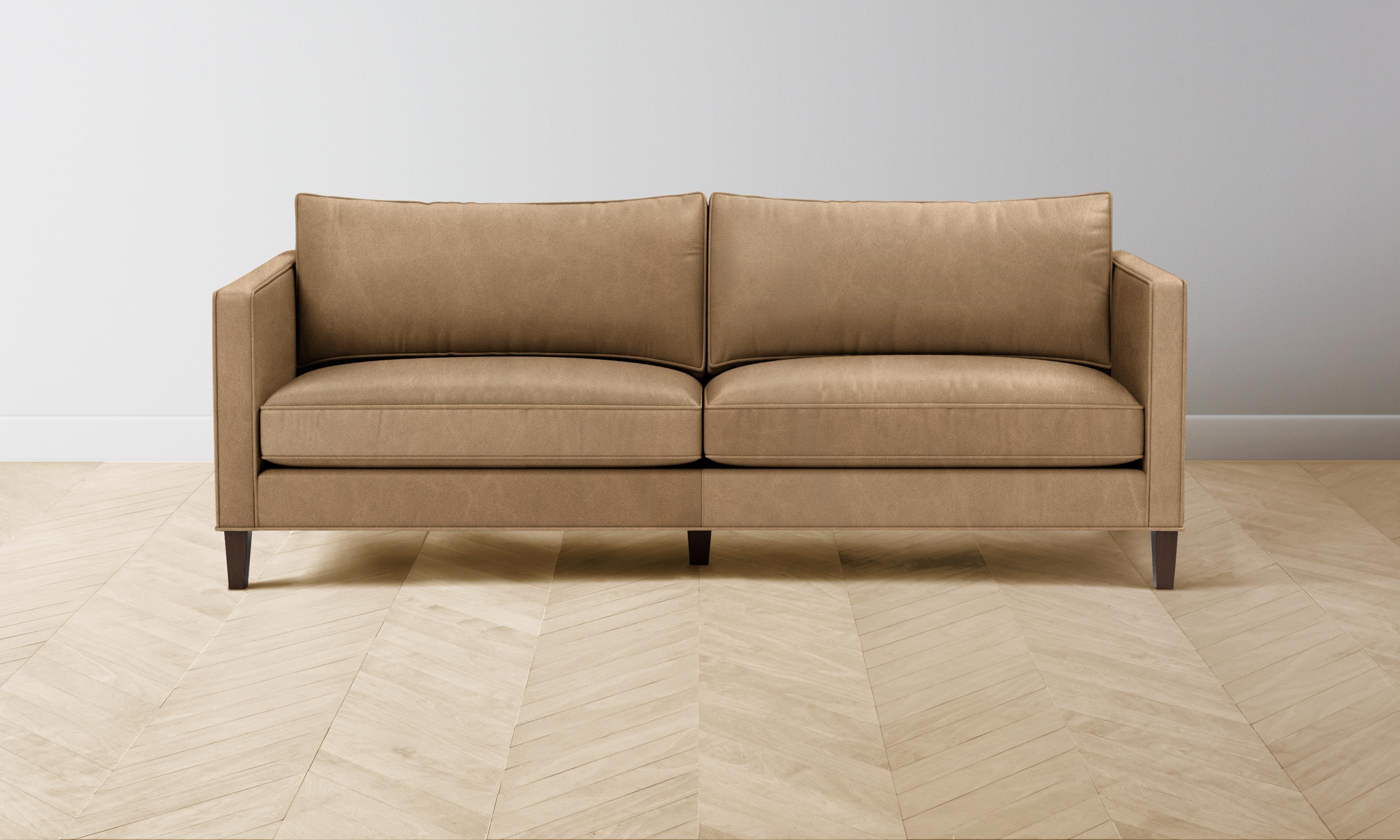 Premium Crosby Sofa - Genuine Tuscan Leather in Camel Brown - Perfect for Living Rooms, Offices & Cozy Spaces