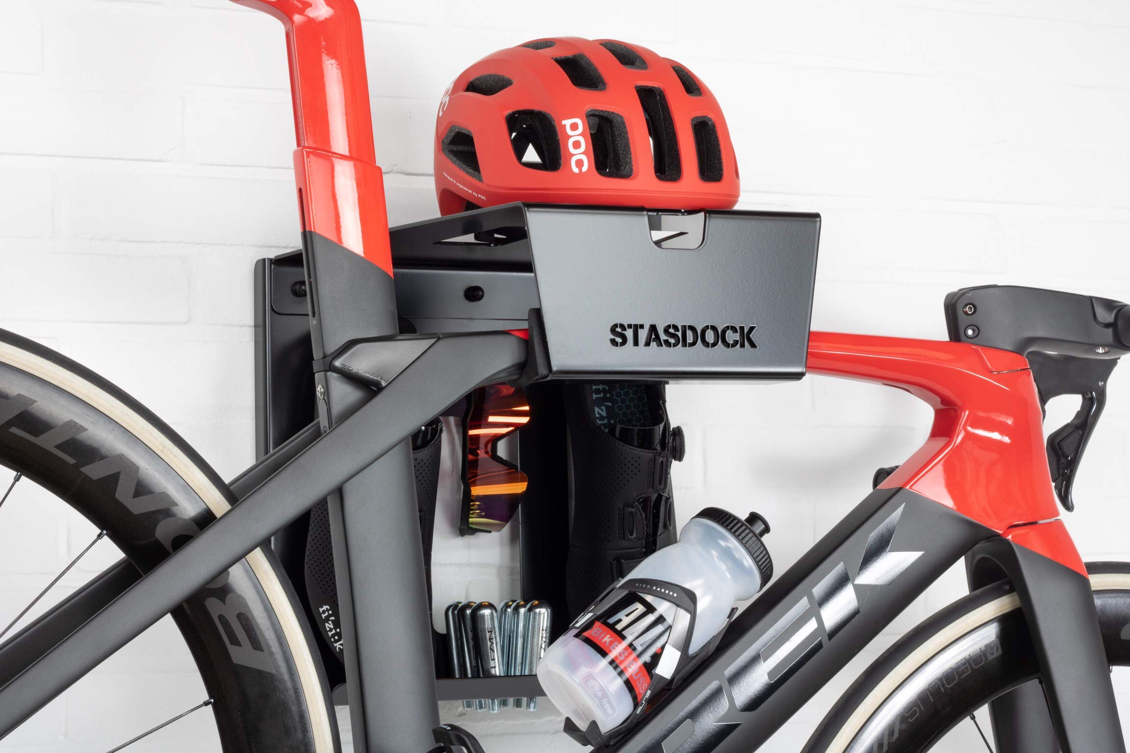 Wall Mount Bike Rack - Heavy Duty Bike Storage System for Road & Mountain Bikes | Space Saving Bike Shelf with Helmet & Shoe Storage | Indoor & Garage Bike Wall Mount | Perfect for Cycling Enthusiasts & Small Spaces