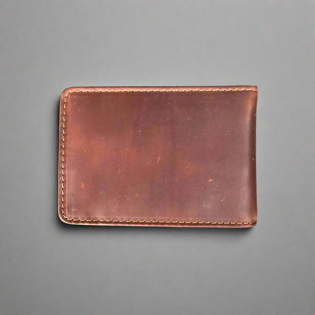 Premium Men's Cow Leather RFID Blocking Money Clip - Slim Wallet Alternative for Business & Travel - Secure Cash & Cards in Style