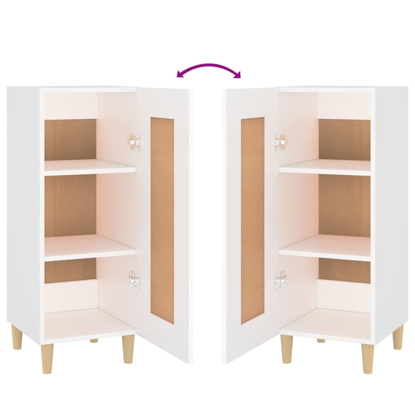 Tidyard White Wood Sideboard Storage Cabinet - Multi-Functional for Bathroom, Kitchen, Entryway & Office - Space Saving Organizer for Home Decor & Storage Solutions