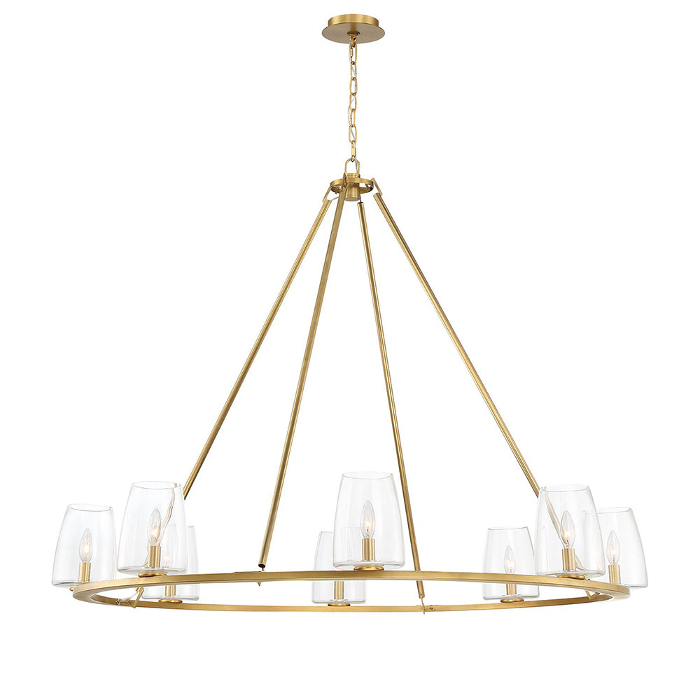 Beckett 8-Light Brass Chandelier - Elegant Dining Room Lighting Fixture for Modern Home Decor