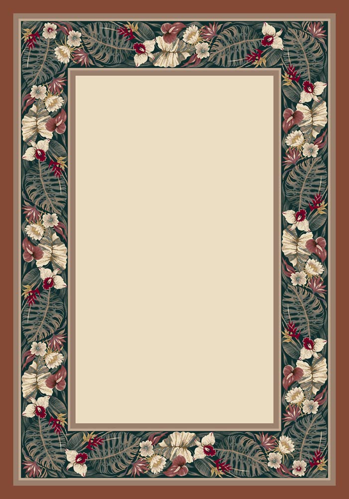 Premium Tropical Forest Opal Coral Area Rug 10'9