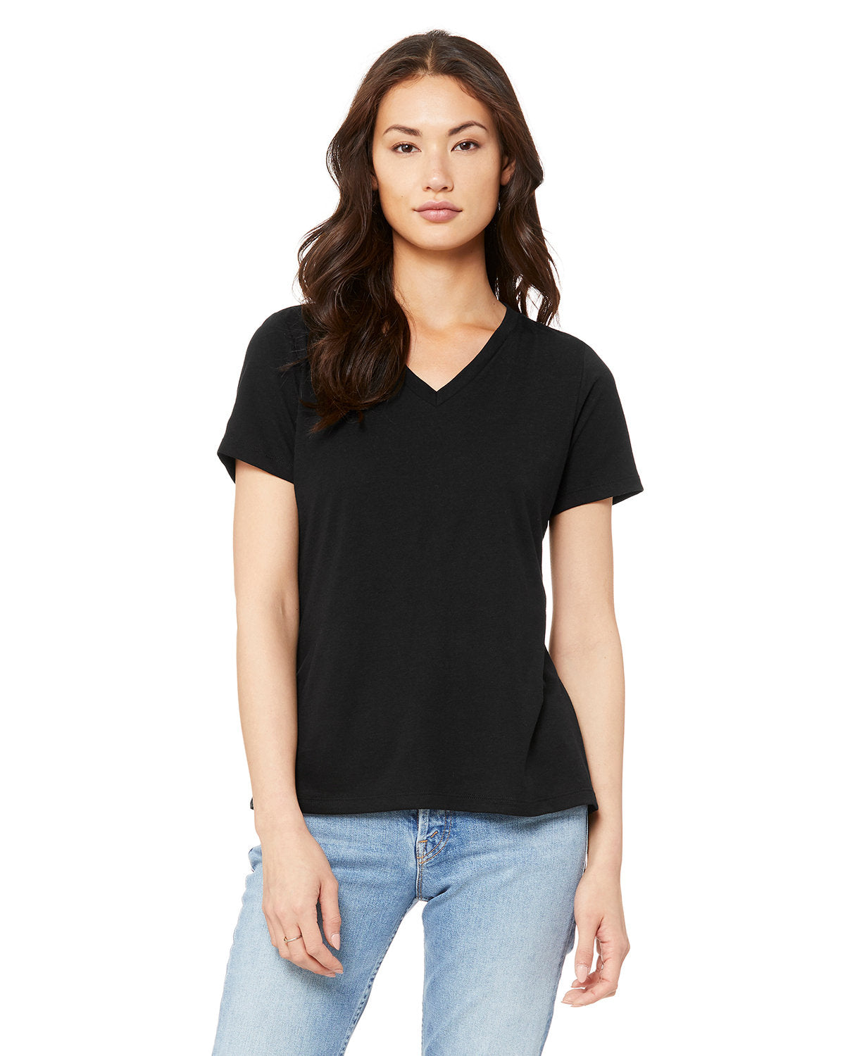 Bella + Canvas 6405 Women's Relaxed Fit Jersey V-Neck T-Shirt - Soft Cotton Tee for Casual Wear, Lounge & Everyday Outfits