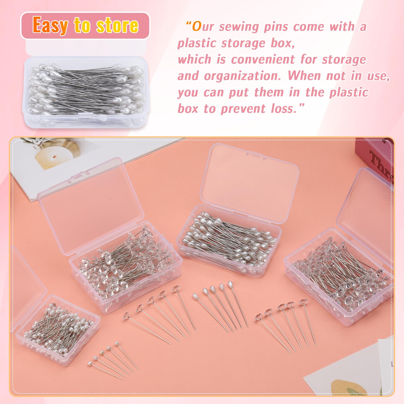 400 Pcs Corsage & Boutonniere Pins with Crystal & Pearl Heads for DIY Wedding Jewelry Decoration