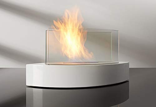 Sharper Image Stainless Steel Tabletop Fireplace - Indoor Electric Fireplace for Home, Office, and Outdoor Use - Perfect for Cozy Ambiance and Decoration