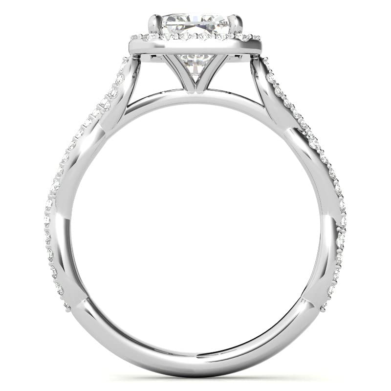 4.75 Carat Radiant Cut Moissanite Engagement Ring for Women - Wedding Band, Anniversary Promise Ring, Bridal Jewelry with Cathedral Silver Setting - Perfect for Proposals, Weddings & Special Occasions
