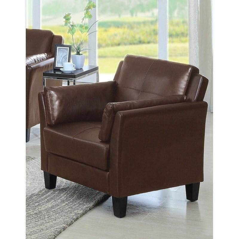 Premium Faux Leather Tufted Accent Chair - Salmon Arm Design in 2 Colors | Living Room, Bedroom & Office Seating Furniture